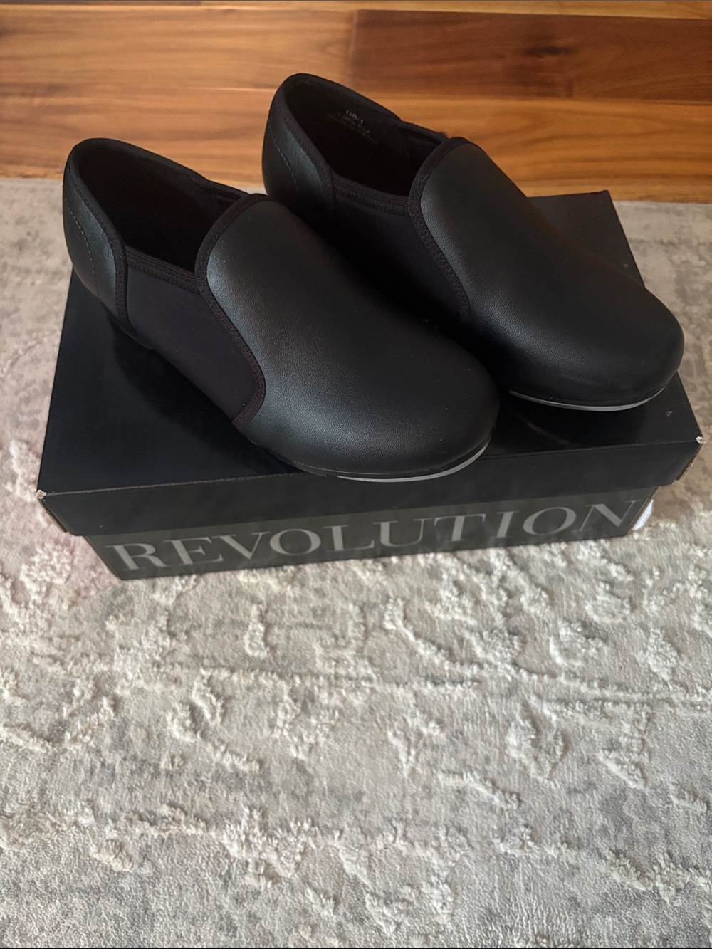 Revolution Black Girls Slip-On Tap Shoes